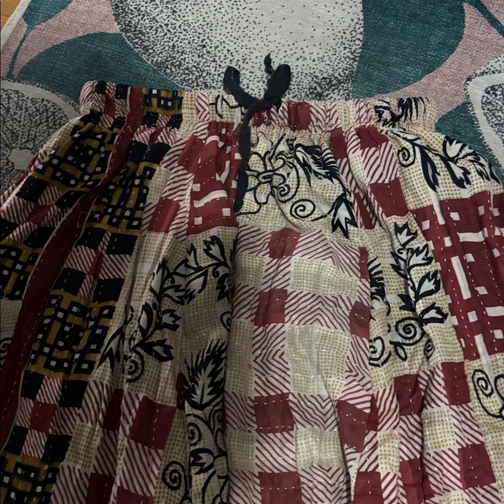 Kantha Cropped Harem Pants One Size Pants - Picture 3 of 5